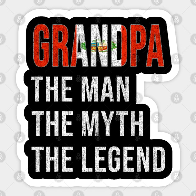 Grand Father Peruvian Grandpa The Man The Myth The Legend - Gift for Peruvian Dad With Roots From  Peru Sticker by Country Flags